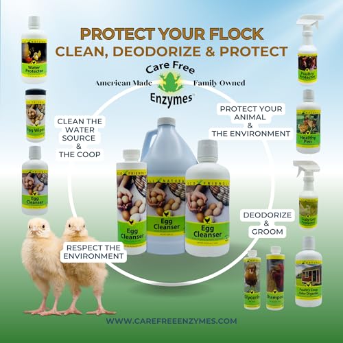 CareFree Enzymes Egg Washer & Egg Cleaner — Natural Enzyme Egg Wash for Fresh Farm Eggs, Safe for Backyard Chickens & Homesteads, 33.9 oz