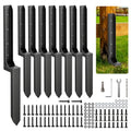 8 Pcs Fence Post Repair Kit,4×4/6x6 Fence Post Support,Heavy Duty Post Anchor Ground Spike with Double-Layer Thickened Fence Post Anchor & Stakes for Repair Tilted, Broken Wood Fence Post - size: Split