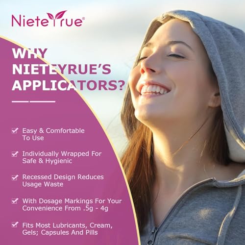 Disposable Vaginal Applicators – Updated with Dosage Markings, Individually Wrapped for Hygiene, Fits Most Lubricants, Creams & Gels, Feminine Care Essentials (100 Pack) - size: 100 Pack
