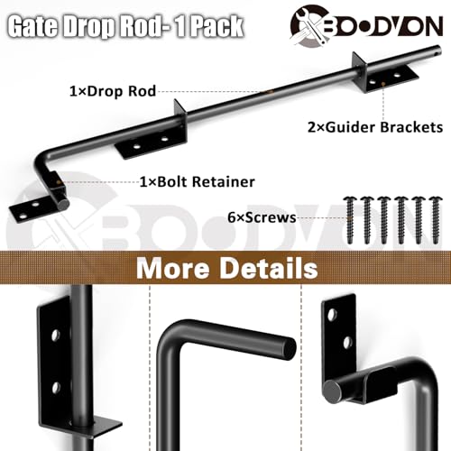 12" Cane Bolt Gate Drop Rod Heavy Duty Gate Hardware, Gate Ground Latch for Wood Metal Vinyl Gates Doors Stopper for Gate Ground, Wrought Iron Gate Latches, Black Finish-1 Pack - size: 12 Inch