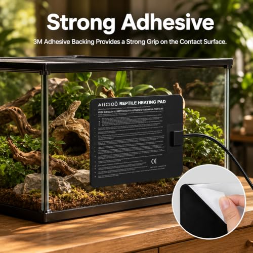 Aiicioo Reptile Heating Pad - Hermit Crab Heater Heat Mat for Reptiles Snake Lizard Terrarium 8 Watt (Pack of 4) - size: 6" X 8"(8W) (Pack of 4)