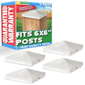 GreenLighting 6x6 Aluminum Pyramid Post Cap Cover (White 4 Pack) Fits 6x6 Nominal Wood (True 5.5 x 5.5) Powder Coated Matte Outdoor Caps Cover, Fence, Decking, Waterproof - color: White 6x6, size: 4 Pack