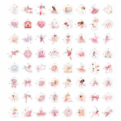 100Pcs Ballerina Stickers, Ballet Stickers - Ballerina Party Supplies -Cute Ballet Decals - Gift for Women & Men - color: Ballerina Stickers