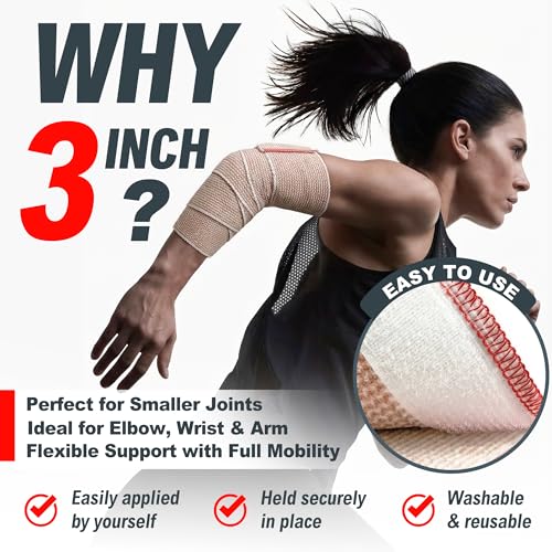 FRESINIDER Premium Elastic Bandage Wrap 3 Inch, 24 Pack, Hook and Loop | Versatile 3-Inch Cotton Compression Wrap for Ankle, Wrist and Elbow; Bulk Box for Clinics, Teams and First-Aid Stations. - color: 24 Pack X 3 Inches