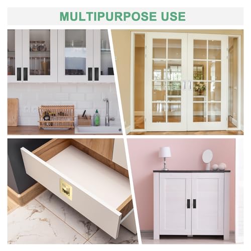 M METERXITY 2-Pack Recessed Finger Pulls, 2.75 Inch 304 Stainless Steel Sliding Closet Door Handles for Barn Door, Rectangular Flush Pulls Handles [Gold Tone] - color: Gold Tone