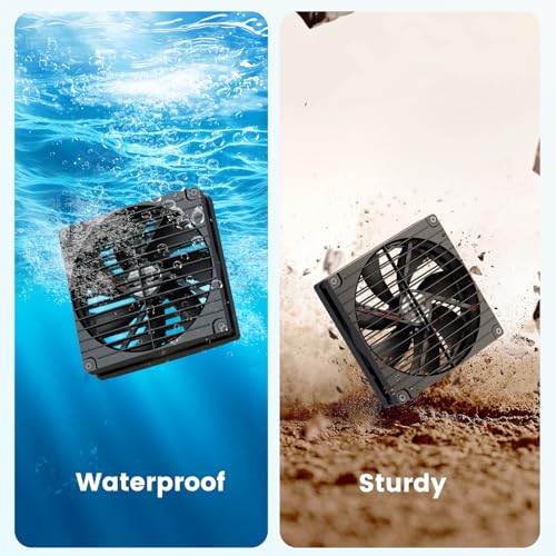 Solar Fan with Battery, 7.5" Solar Fan for Greenhouse & Chicken Coop 2 Pack, Rechargeable Solar Fans for Outside, Solar Powered Exhuast Fans for Outdoor Doghouse Circulation Ventilation - size: 7.5" Fan 2 Pack Large
