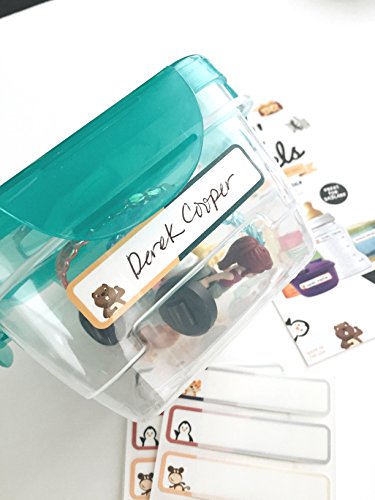 Bottle Labels, Write-On, Self-Laminating, Waterproof Kids Name Labels for Baby Bottles, Sippy Cup for Daycare School, Dishwasher Safe (Animal Friends), Made in The USA - color: Animal Friends