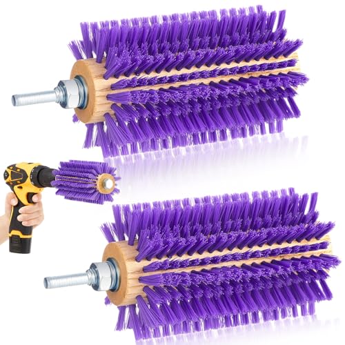 Willinglong 2 Pcs 5.35 inches Livestock Mini Drill Scratch Brush Purple Brush Grooming Kit Suitable for Cattle, Cows, Horses, Sheep and Pigs - size: 5.35 Inch