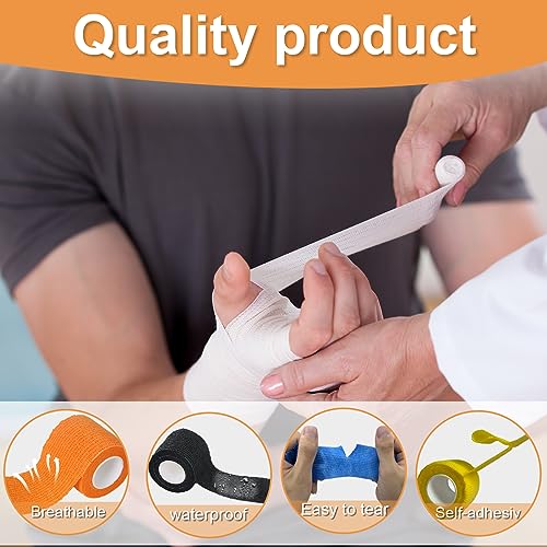 Self-Adhesive Bandages, First aid Tape for Dogs' Legs, Paws, Wounds, Horses, Cats, Birds, Animals, 9 Veterinary Bandages for pet Dogs and Horses, Wrist sprains and Swelling (Multiple Colors)