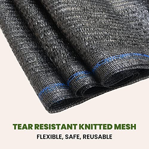 6 x 100 FT 40% Shade Cloth Roll Black | Black HDPE UV Resistant Breathable Eyelets Sun Protection for Greenhouse Garden Fence Pergola Patio Flower Plant Kennel - size: 6'x100ft - 40% - Black