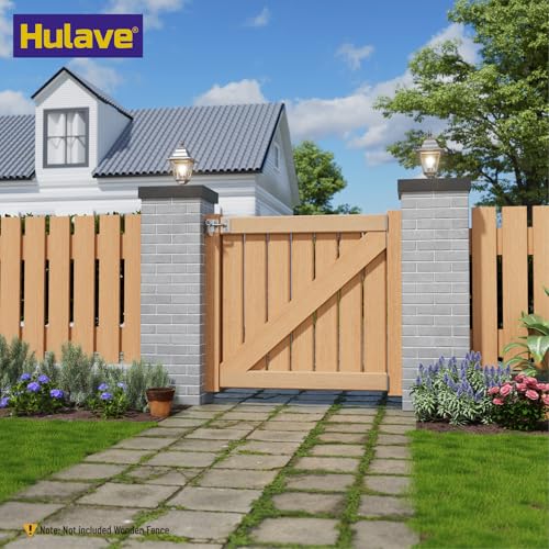 Hulave 304 Stainless Steel Fence Gate Latch, Self-Locking Gravity Gate Latch, Heavy Duty Privacy Gate Latch for Wooden Fence, Metal Gate & Vinyl Fence Gate Hardware (Silver) - color: Silver