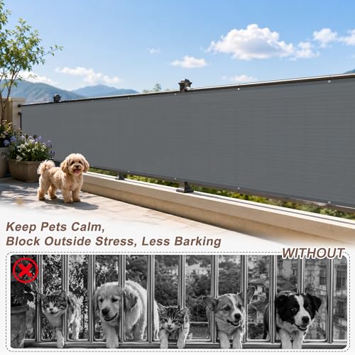 SUNNY GUARD 2.5' x 5' Balcony Privacy Screen, HDPE Patio Railing Cover Fence - color: Dark Gray, size: 0 2.5' x 0 5'