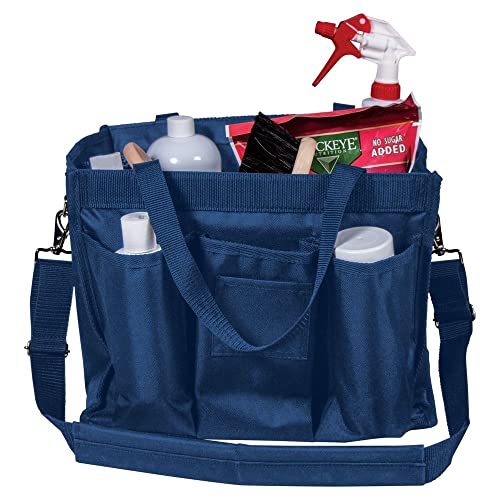 Dura-Tech Smartchoice Grooming Tote | Color Navy | Ultimate Stable Organizer | Dirt-Control Feature | Easy Carry Design | Sturdy 600D Poly Material - color: Navy