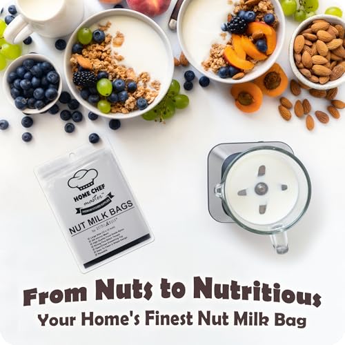 Large Nut Milk Bag - 12x12 Inches, 200 Micron Food Grade Nylon Mesh, Reusable Professional Strainer for Smooth Nut & Seed Milks, Juicing, Yogurt/Cheese/Tofu (1 Pack)