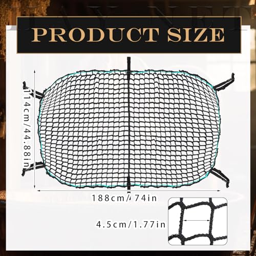 2 Pieces Heavy Duty Stock Tank Slow Feed Hay Net 74 x 45'' 1-4/7'' Holes Hay Feeder with Buckle Adjustable Large Hays Bags for Horses Goats (Stock Tank Not Included)