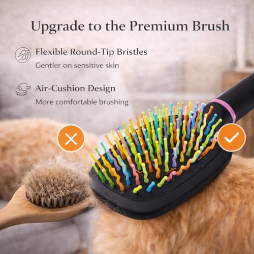 Adkoat® 2PCS Rainbow Air Cushion Grooming Brush for Horses Dogs Cats | Gentle Comb for Mane | Tail | Long Fur – Wave Bristle Massage Tool for Shedding, Knots & Circulation