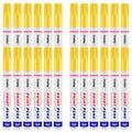 Yellow Paint Markers, 24 Pack Oil-Based Waterproof Quick Dry Permanent Paint Pen Set for Rocks Painting, Wood, Fabric, Plastic, Canvas, Glass, Mugs, Metal, Tire, Stone, DIY Craft - color: Yellow