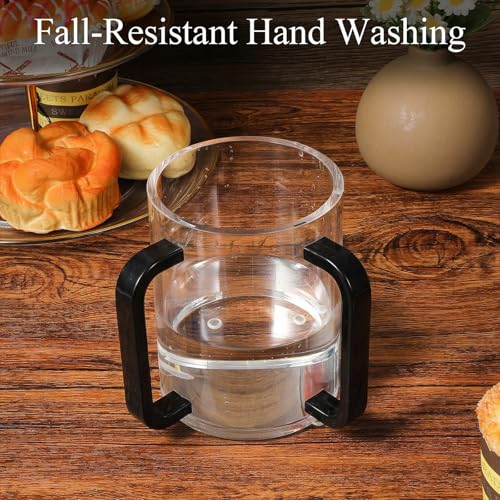 2 Pcs Judaica Hand Washing Cup with Dual Handles,5" Netilat Yadayim | Acrylic Clear Unbreakable Plastic,Washing Cups for Bathroom, Jewish Ritual Kohanim Holiday Gifts(black Handle) - color: black Handle