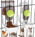 Kenond 35oz Rabbit feeders,Rabbit Water Dispenser,Pet Ferret Cage Food Bowl | Hanging Auto Ferret Food Water Dispenser, Auto Gravity Pet Feeder and Waterer Set, Cage Cat Food Bowl Dog Feeding Station - color: White