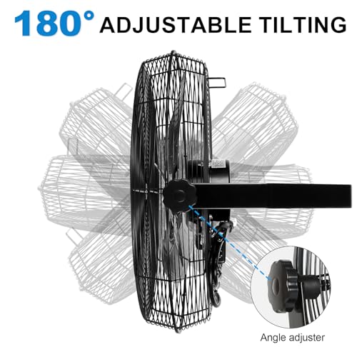18" Industrial Wall Mount Fan, 4300 CFM 3-Speed High Velocity Wall Fan with Full-enclosed Motor, Heavy Duty Metal Barn Fans for Commercial, Warehouse, Workshop and Garage, 2-Pack - size: 18 in. 2 Pack