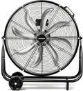KEN BROWN 24 Inch Industrial Shop Fan, TurboSweep 8 Blades High Velocity Drum Fan, 9500 CFM, Heavy Duty 3 Speeds, 360° Adjustable Tilt for Industrial Commercial Gym Garage - size: 24 Inch Floor Fan