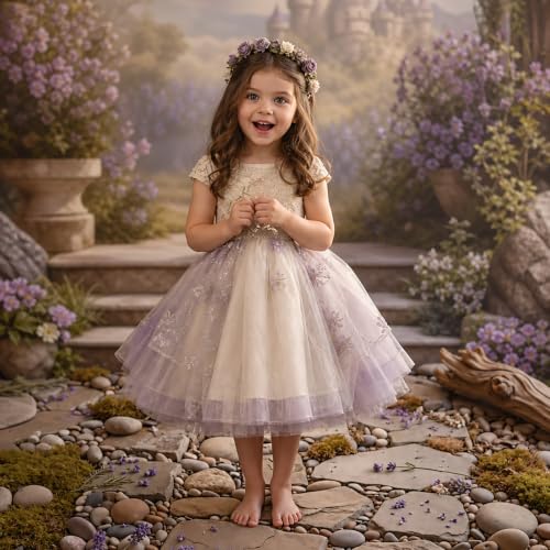 Kate Lavender Stone Photography Floor Mat, Rubber Studio Backdrop 8x5ft | Realistic Flagstone And Pebble Garden With Purple Flowers, Moss And Driftwood For Newborn, Kids, Pet And Product Photo Shoots - color: Cobblestone, size: 8x5ft