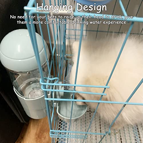 Tfwadmx Rabbit Watter Bottle 17oz Hanging Guinea Pig Automatic Water Dispenser No Drip Small Animal Cage Water Feeder Bowl for Bunny Chinchilla Hedgehog Ferret 2PCS (Grey) - color: Blue Watere 2pcs