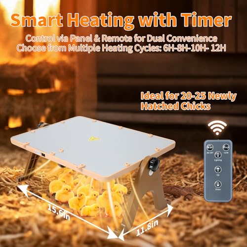 ZEMIRO CHARGE 180W Radiant Chicken Coop Heater Energy-Efficient Winter Heating, Safer Alternative to Brooder Lamps,Heater with 2 Heating Plates for Chick Kitten Puppy Pets Animals (Brown) - color: Brown