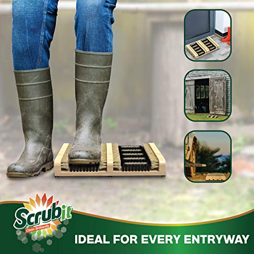 SCRUBIT Boot Scrubber Shoe Brush – Outdoor Boot Brush for Snow & Ice, All Weather Shoes & Boots Cleaner, Removes Snow, Sand and Mud – 14.2 x 10 in. Boot Scraper Door Mat