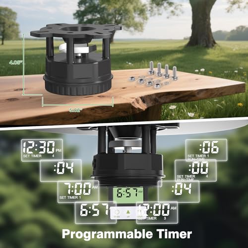 Deer Feeder Kit,Motor and Timer Kit with Programable Digital Timer,Up to 4 Feed Time,Easy to Install for Hunting Game Feeder,Batteries Not Included