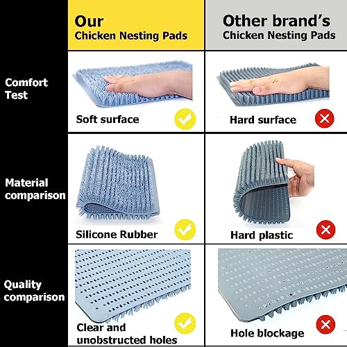 Washable Chicken Nesting Pads for Laying Eggs, Silicone Nesting Pads -6Pack - size: 6PCS