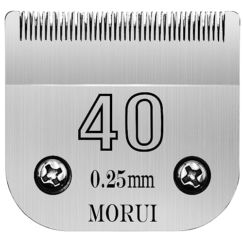 40 Cut Length 1/100"(0.25mm) Detachable Pet Dog Clipper Blades UltraEdge Series Clipper Blades for Dog Grooming Compatible with Most Andis,Oster A5 Wahl KM Series Clippers - size: 40# 0.25mm
