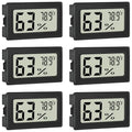 Humidity Meter Indoor Thermometer 6-Pack Mini Digital Thermometer Hygrometer Indoor Temperature Humidity Meters Gauge LCD Display Fahrenheit (℉) for Greenhouse, Reptile Tank, Cellar, Closet