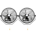 18" Industrial Wall Mount Fan, 4300 CFM 3-Speed High Velocity Wall Fan with Full-enclosed Motor, Heavy Duty Metal Barn Fans for Commercial, Warehouse, Workshop and Garage, 2-Pack - size: 18 in. 2 Pack