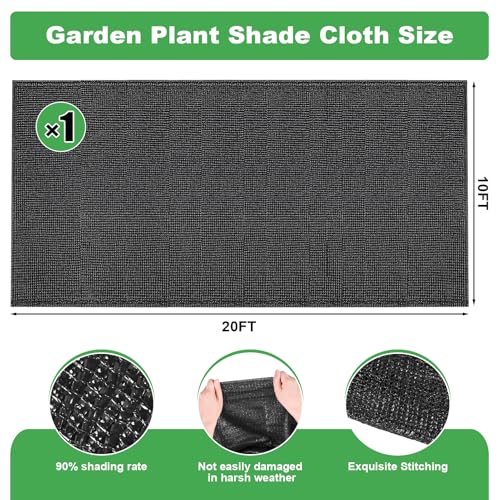 MUDEREK Plant Sun Protection Cloth - 10x20FT Garden Plant Shade Cloth | Breathable HDPE Light Refraction Sunshade Cloth for Protecting Plants Vegetable Rows UV Resistant Shade Fabric - size: 10x20FT