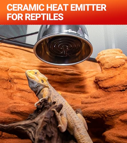 REPTI ZOO 2Pack Ceramic Heat Emitter 60W Reptile Heat Lamp Night Heat Lamp Bulbs Reptile Terrarium Heat lamp Tank Heat Bulb for Turtle Bearded Dragon Gecko Lizard Snake Chicken E26 - style: 60W/2PCS