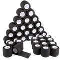 36 Rolls Black Elastic Self Adhesive Bandage Wrap 2 Inch, Breathable Cohesive Bandage, Ankle Sprains Swelling Sports Athletic Grip Tape, Dogs Pet Vet Wrap - color: 2 Inch-36 Count Black