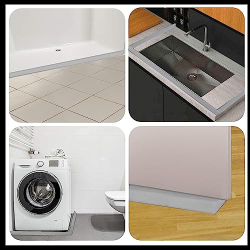 Raycity Shower Threshold Water Dam Stopper for Walk in (67Inches, 0.54" High/White) | Silicone Shower Water Guard, Water Blocker, Shower Door Bottom Seal, Prevent Leaks for Bathroom, Kitchen - color: 0.54" High/White, style: 67Inches
