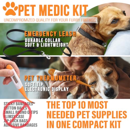 EVERLIT Pet Medic First Aid Kit | Vet-Approved Animal Care Kit with 95 Pcs Medical, Outdoor & Emergency Supplies to Treat Dogs, Cats | Travel-Friendly Compact Bag for Home, Car and Travel (Blue) - color: Protector Blue