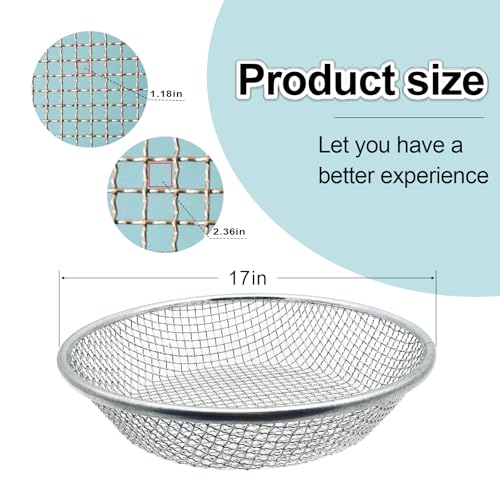 17''Soil Sifter for Gardening, Heavy Duty Rock Sifter,Fits Wheelbarrow Compost Sifter Dirt Sifter,Captures Dirt Rocks Sawdust - color: 2PCS Large 17''
