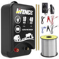 AC/DC 2 in 1 Power Supply, Electric Fence Energizer Kit for 10 Mile Preventing Wild Animal Intrusion, 40 Acre Coverage, 12V Input, 12KV 2 Joule Output, Electric Fence Charger for Livestock - color: BLACK-Complete Kit