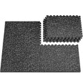 PRAISUN 0.56" Rubber Top Gym Flooring, Heavy Duty Gym Mats for Home Gym | Non-Slip Interlocking Workout Mat, 24 x 24in Large Gym Floor Mat, Protect Floors from Equipment, 24 Sq Ft, Black/Grey - size: 6 Tiles (24 Sq Ft)