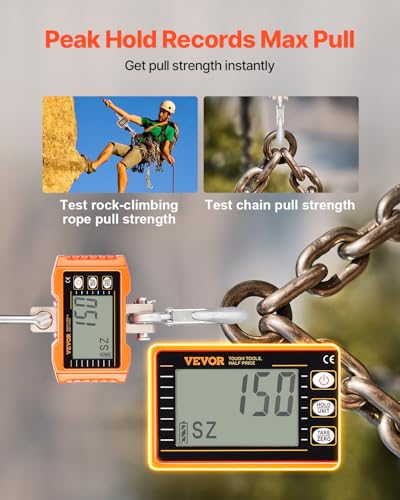 VEVOR Digital Crane Scale, 2200 lbs/1000 kg, Industrial Heavy Duty Hanging Scale with Remote Control, Cast Aluminum Case & LCD Screen, High Precision for Construction, Factory, Farm, Hunting (Orange) - style: 2200BLS