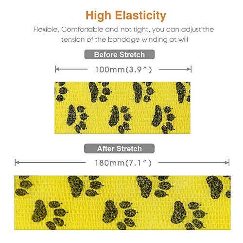 Vet Wrap Cohesive Bandages Bulk Self Adhesive Bandage Wrap Self Adherent Wrap Non-Woven for Dogs Pet Animals & Ankle Sprains & Swelling 2 Inch x 5 Yards (3 Inch Claw) - color: 3 Inch Claw