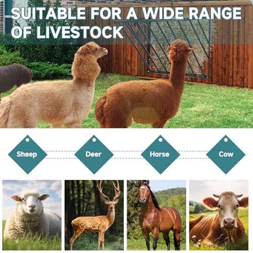 Hay Feeder Blanket Holder Carbon Steel Hay Rack Wall Mounted Hay Feeder for Horses Goats Farm Indoor and Outdoor Use(1PC) - size: 1PC