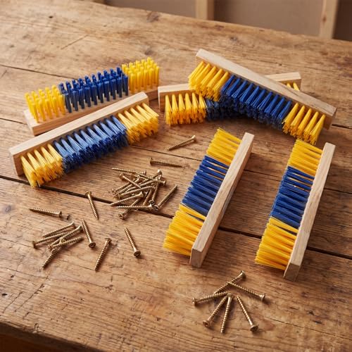 Mifoci 6 Pcs Livestock Scratching Brush Goat Scratcher Livestock Brushes, Goat Scratching Post with 24 Screws Wooden Self Grooming Brush for Small Goats, Sheep, Pigs, Cow, Horses