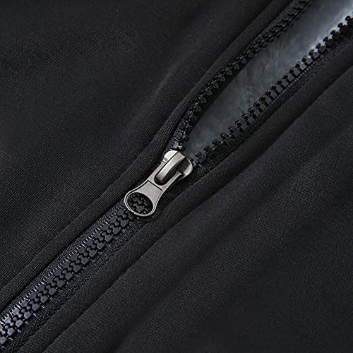 JiangWu Womens Fashion Horn Button Fleece Thicken Coat with Hood Winter Warm Jacket - color: A-black, size: Medium