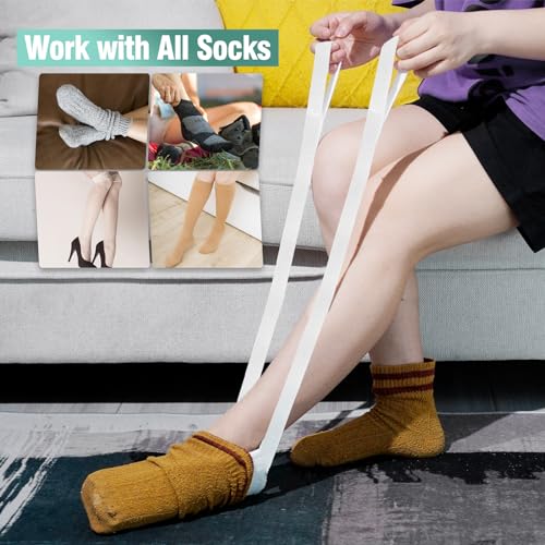 Sock Aid, Sock Helpers to Put on Your Socks for Seniors, Disabled, Pregnancy, Assist Device for Elderly, Tool Aide Puller Easy on and Off with No Bending(Mint Green) - color: Mint Green