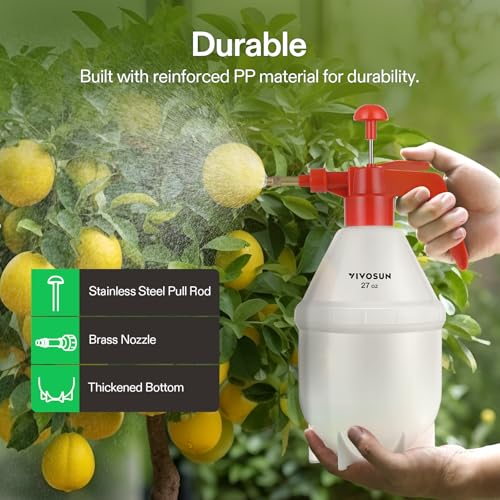 VIVOSUN 50oz Pump Sprayer, Handheld Garden Water Sprayer Bottle (Pack of 2) - color: Red, size: 50oz (Pack of 2)