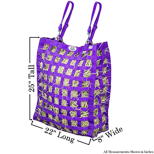 Derby Originals Superior Slow Feeder Horse Hay Bag with Super Tough Bottom and 1 Year Warranty - color: Purple